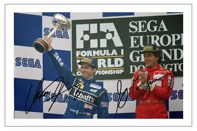 Damon Hill & Ayrton Senna Signed Photo Print Autograph Formula One F1  • £3.49