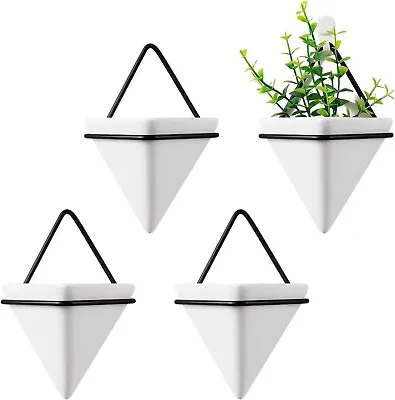 Triangle Wall Planter 4Pack Hanging Planter Vase & Geometric Planter Wall(Small) • £17.99