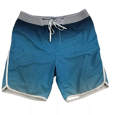 Hurley Phantom Hyperweave Mens 34 Blue Striped Swim Surf Board Shorts • $19.95