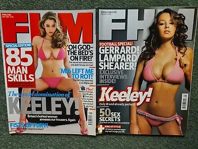 FHM Magazines X2 Keeley Hazel Covers 2005 And 2008 Very Good Condition • £65