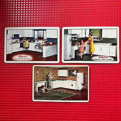 (3) Single HOTPOINT Playing Cards--VINTAGE--kitchen HAPPY MOTHER Laundry KIDS • $6
