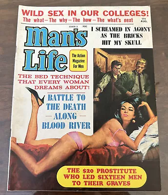 Man's Life Magazine 1971 Pulp Pinups Wild Sex Blood RiverBricks Hit My Skull • $29.99