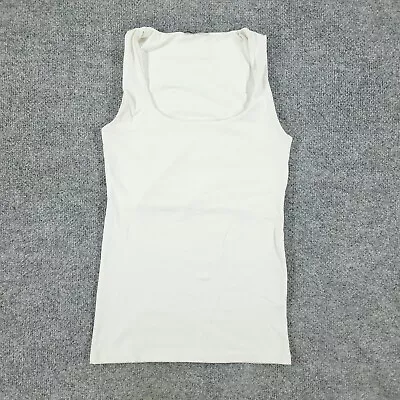 Zara Tank Top Shirt Women's Small White Round Neck Sleeveless Stretch Adult S • $9.99