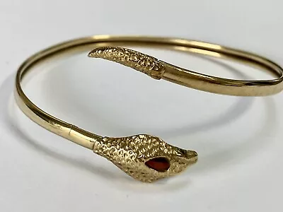 “Vintage 9ct Yellow Gold & Garnet Serpent Ladies Wrap Bangle “ • $363.78