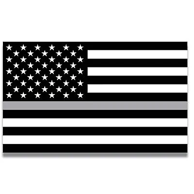 Thin Silver Line American Flag Magnet Decal 5x8 Inches Automotive Magnet • $9.99