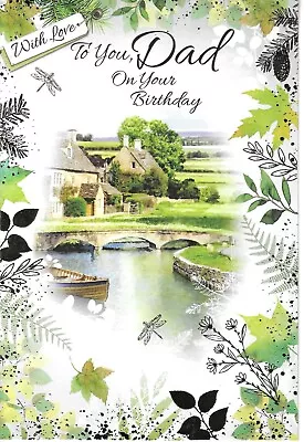 Dad Birthday Greeting Card 7 X5  River Scene • £1.99