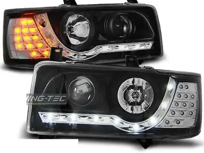 Headlights LED For VW T4 TRANSPORTER Daylight Black Indicators FreeShip UM LPVWF • $459.32