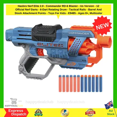 $17.99 • Buy Dart Gun Nerf Elite 2.0 Commander RD 6 Blaster Kids 12 Official Nerf Darts Age8+