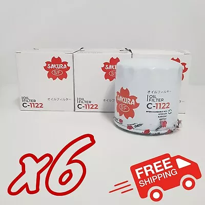 6x Pack Sakura C-1122 Oil Filters - Equiv Ryco Z89A Z10 Wesfil WZ89A WCO49 WC045 • $59.40