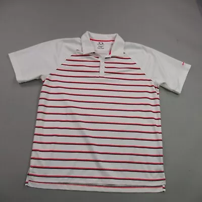 Oakley Shirt Mens Large Short Sleeve Polo Lightweight Adult Tennis Golf Stripes • $18.97