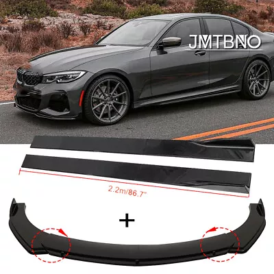 For F30 3 Series 2012-2017 Front Bumper Lips Splitter Spoilers + Side Skirts Kit • $149.25