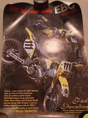 Suzuki Rm250 Moto X  Paul Edmondson Ebc Brakes Large Poster 1990s 2000s • $7.47