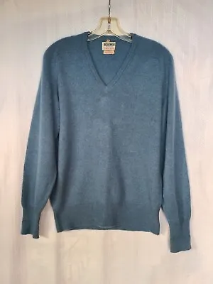 $35 • Buy VTG Alan Paine England Blue 100% Cashmere Sweater Mens S 36 Andrade Honolulu