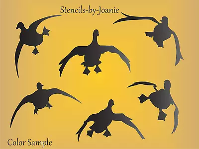 Stencil Joanie 4  Landing Mallard Ducks Marsh Bird Hunt Outdoor Cabin Rustic DIY • $16.95