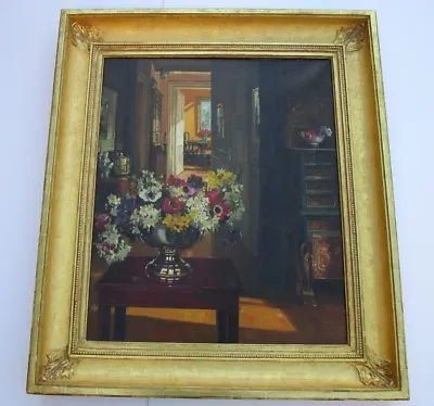 $3068 • Buy Finest Herbert Davis Richter Painting Antique Estate Interior Antiques Furniture