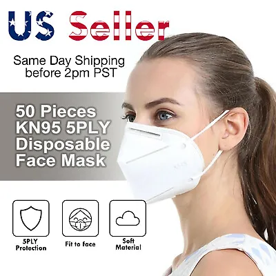 50PCS KN95 5PLY NonMedical Breathable Disposable Protective Face Mask Respirator • $7.99