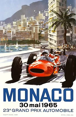 Ferrari F1 Monaco Grand Prix 1965 High-Quality 22inx17in Art Poster • $64.95