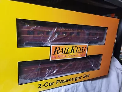 MTH Railking O Pennsylvania 2-Car 60' Sleeper Diner Passenger Set 30-68253 • $164