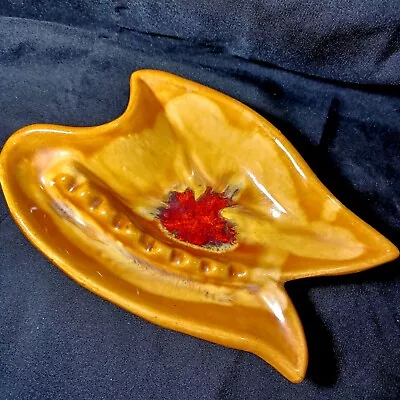 $16.50 • Buy Vintage Maurice Of California Pottery USA Ashtray Gold Red Brown Ceramic