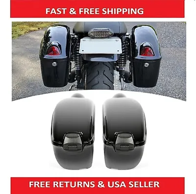 Motorcycle Side Box Luggage Hard Saddle Bags W/ Turn Signal For Harley Honda • $108.75