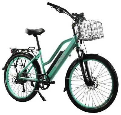 X-Treme Catalina 48 Volt Electric Step-Through Beach Cruiser Bicycle Bike - Mint • $1799