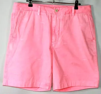 Vineyard Vines Island Shorts Mens Sz 34 Peach Fish Graphics Cotton NWOT Chino • $22.02