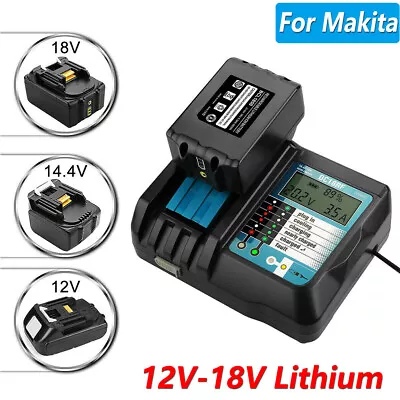 Battery Charger DC18RF W/LCD Digital Display For Makita 14.4V-18V Lithium-Ion US • $23.89