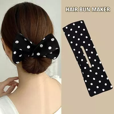 Womens Lazy Hair Curler Magic Bun Maker Styling Donut Bow Former Twist Band US • $1.43