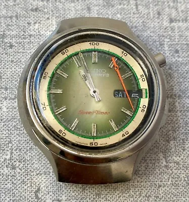 Seiko 7015-8000 Automatic Chronograph Watch Vintage Men's 5 Sports Green Dial • $90