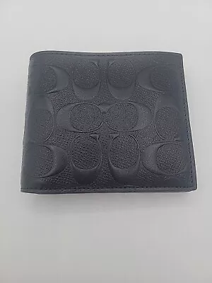 Coach Compact Id Wallet In Signature Leather - Black • $75