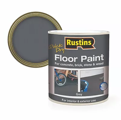 Rustins Quick Dry Floor Paint 1 Litre - Available In Grey Black Or Red. • £19