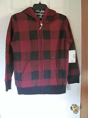 £18.59 • Buy NWT Boy's Amplify Fur Lined Red,Black Checkered Zip Up Hoodie Size Medium 10/12