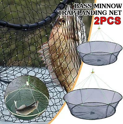 Durable Fishing Bait Trap Crab Net Crawdad Shrimp Cast Dip Cage Fish Minnow • $10.99