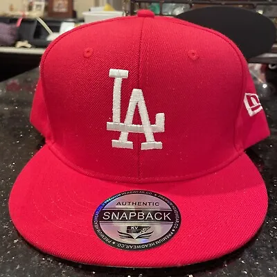 Los Angeles Dodgers Red SnapBack Baseball Cap Hat Gorra Red Bill White LA New • $17.99