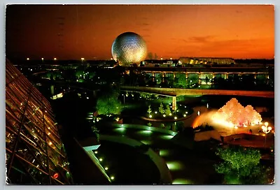 Walt Disney World Epcot Center Future World At Night Vtg 4x6 Postcard D-1  • $5