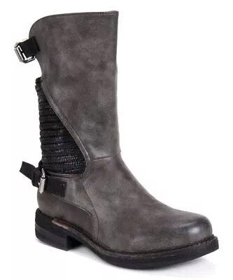 Muk Luks Women's Kali Mid Calf Pull On Casual Fashion Boots Kick Heel Grey 16879 • $24.99