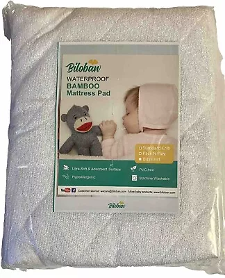 Biloban Waterproof Bamboo Bassinet Size Mattress Pad 2 PK Ultra Soft Absorbent • $15.99