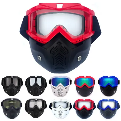 Detachable Motocross Goggles Face Mask Racing Off Road Dirt Bike ATV MX Glasses • $15.99