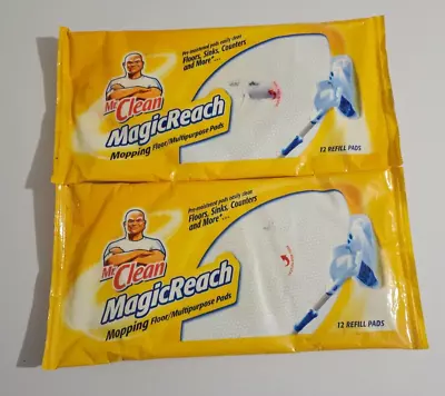 NOS 2004 Mr Clean Magic Reach Mopping Floor Multipurpose Pads -2 PACKS Of 12 CT • $25.99