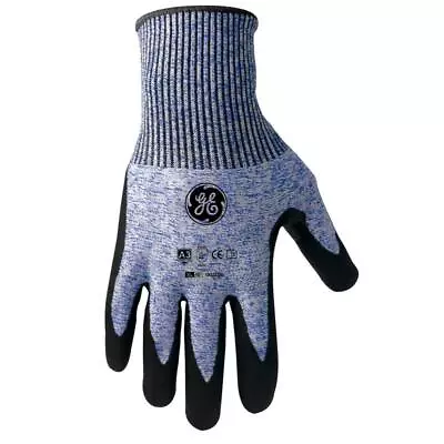 General Electric Unisex Dipped Gloves Black/Blue XL 1 Pair • $13.58