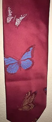 Neck Tie Variety Of Butterflies Tie-polyester- Multi On Red  • $11.24