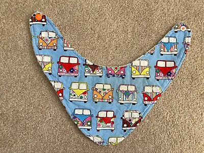 Camper Van Baby Cotton Dribble Bib - Handmade • £2.50