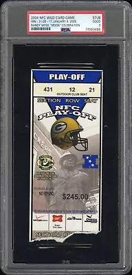 2004 NFC Wild Card Game Vikings Vs Packers Randy Moss Moons Fans Ticket PSA 2 • $275