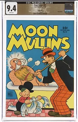 Four Color #81 Finest Known Vancouver Pedigree CGC 9.4 White Pages Moon Mullins • $2499