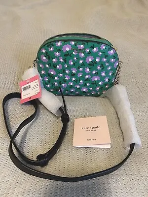 Kate Spade New York Green Multi Spencer Party Floral Small Dome Crossbody NWT • $41.99