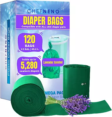 Disposable Diaper Pail Refill Plastic Bag 120 Count Compatible With Ubbi Diaper • $26.42