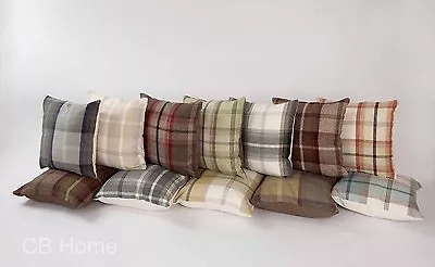 New Highland Mist Tartan Cushion Covers 13 Colours Wool Feel  • £8.99