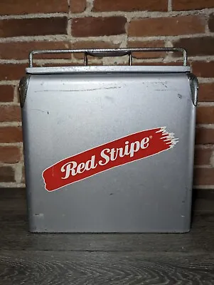 Rare Vintage Red Stripe Beer Solid Metal Cooler • $390