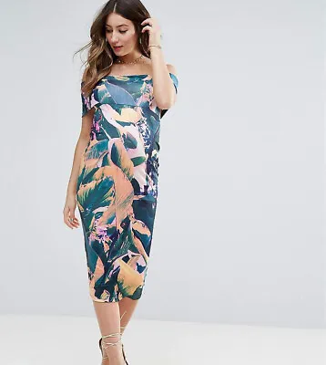 $40 • Buy ASOS Maternity Green DRESS Size UK 12 NWT NEW Tropical Cocktail Party Wedding