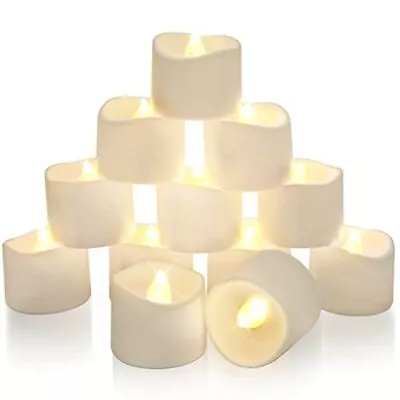 Homemory 12pcs Flameless Battery Operated Led Tea Lights With Timer 6H ON/18H • £15.39